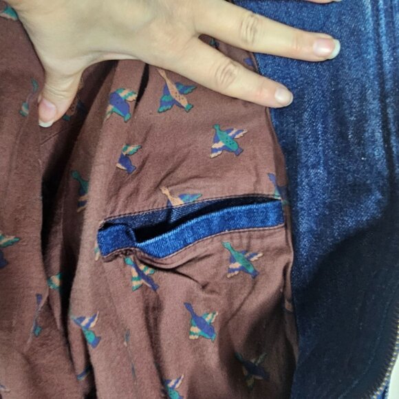 VTG Austin Heavy Denim Jacket Leather Collar XL Insulated Barn Coat Action Back - Picture 9 of 16